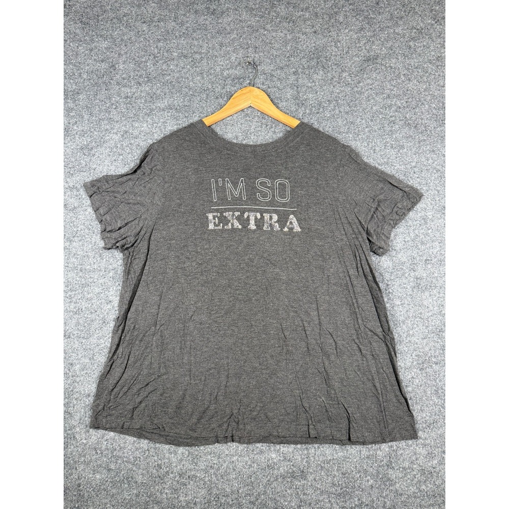 LA Threads I'M So Extra T-Shirt Womens 2XL Heather Gray Loose Fit Everyday Wear